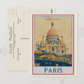 Paris Sacré Coeur afbeelding Frankrijk Briefkaart (Voorkant / Achterkant)
