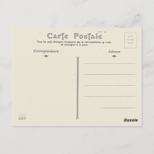 Paris Sacré Coeur afbeelding Frankrijk Briefkaart (Achterkant)