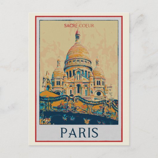 Paris Sacré Coeur afbeelding Frankrijk Briefkaart (Voorkant)