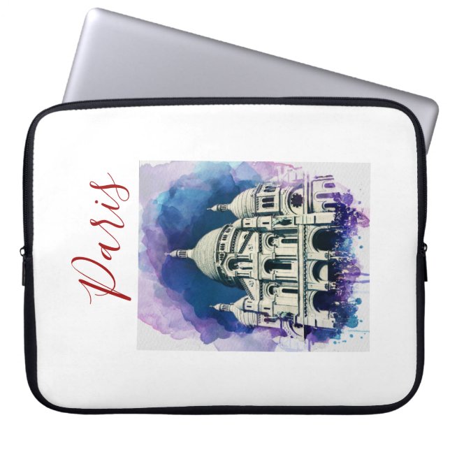 Paris Sacré-Coeur Basilica Computer Laptop Sleeve (Voorkant)