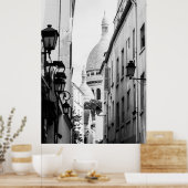 Paris Sacre-Coeur in Black en White Poster (Keuken)