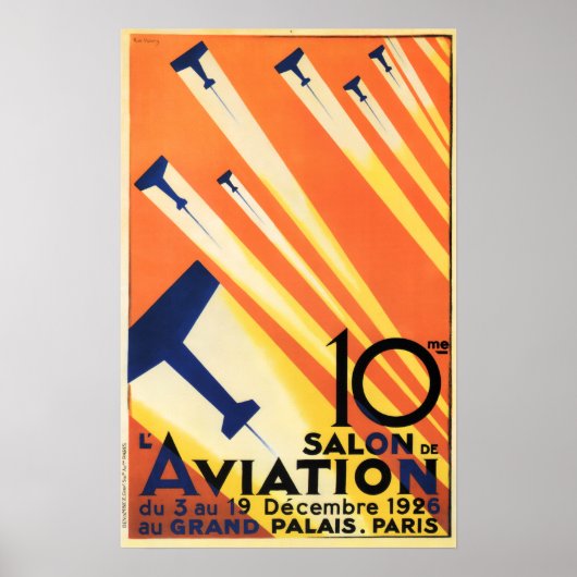PARIS SALON de AVIATION 1926 Vintage Poster Design (Voorkant)