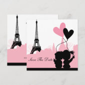 Paris Save the Date Aankondiging (Voorkant / Achterkant)