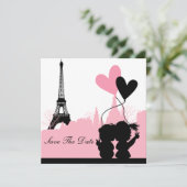 Paris Save the Date Aankondiging (Staand voorkant)