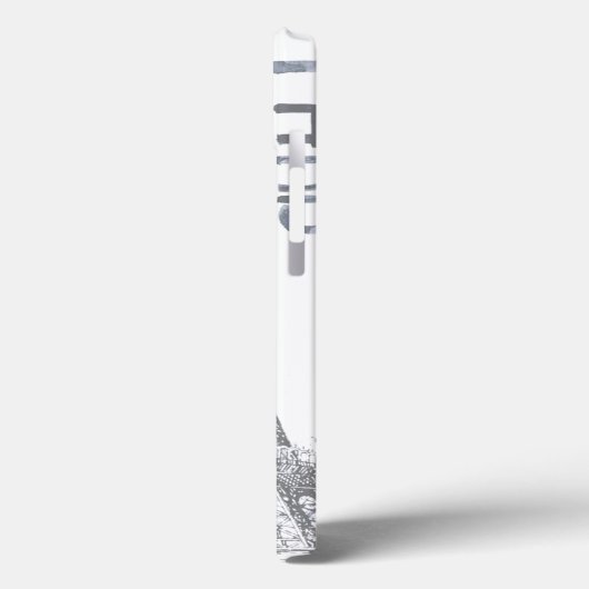 Paris Scene and Blue Flowers Custom Case-Mate iPhone Case (Achterkant / Links)