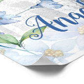 Paris Scene and Blue Flowers Custom Poster (Hoek)