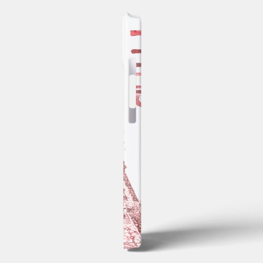 Paris Scene and Pink Flowers Custom Case-Mate iPhone Case (Achterkant / Links)