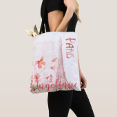 Paris Scene and Pink Flowers Custom Tote Bag (Dichtbij)