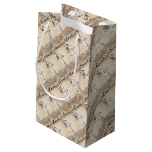 Paris Scenery Gift Bag Klein Cadeauzakje (Achterkant Gekanteld)