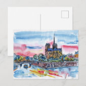 Paris schets ansichtkaart briefkaart (Voorkant / Achterkant)