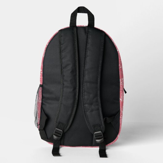 Paris Script Backpack —  reislust Bedrukte Rugzak (Achterkant)