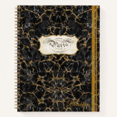 Paris Script Calligraphy  Black en Gold Notitieboek (Voorkant)