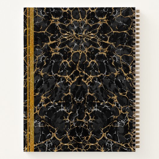 Paris Script Calligraphy Black en Gold Notitieboek (Achterkant)