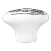 Paris  Script Postage Collage Style Keramische Knop (Zijkant)