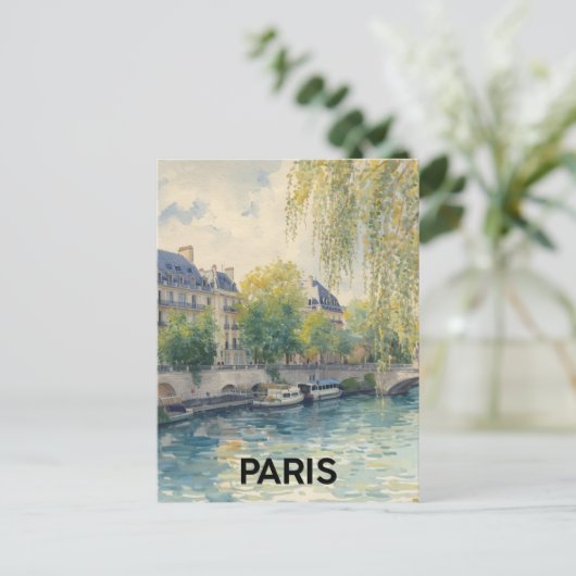 Paris Seine Briefkaart (Staand voorkant)