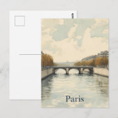 Paris Seine Briefkaart (Voorkant / Achterkant)