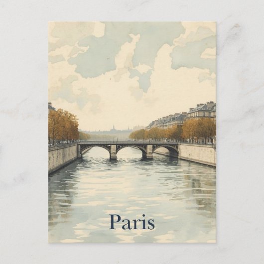 Paris Seine Briefkaart (Voorkant)