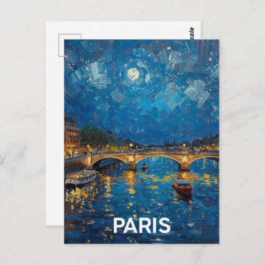 Paris Seine Briefkaart (Voorkant / Achterkant)