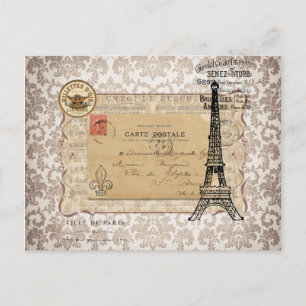 Paris  Shabby Chic Eiffel Tower Briefkaart