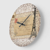 Paris Shabby Chic Eiffel Tower Grote Klok (Hoek)