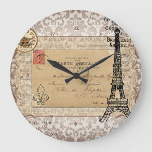 Paris  Shabby Chic Eiffel Tower Grote Klok