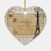 Paris  Shabby Chic Eiffel Tower Keramisch Ornament (Achterkant)