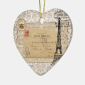 Paris  Shabby Chic Eiffel Tower Keramisch Ornament (Links)