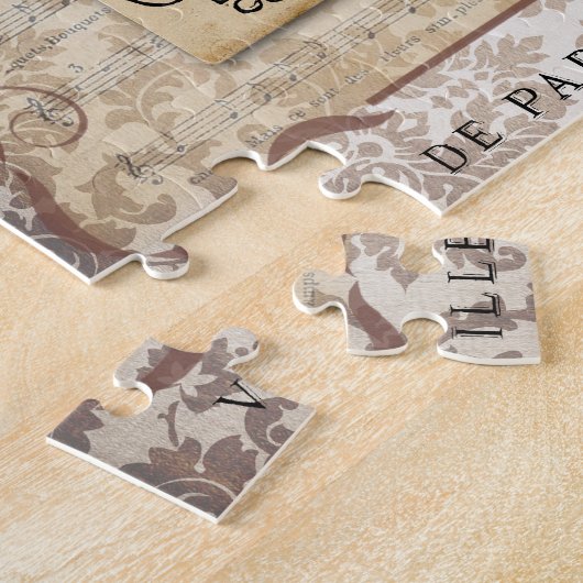 Paris Shabby Chic Eiffel Tower Legpuzzel (Zijkant)