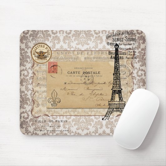 Paris  Shabby Chic Eiffel Tower Muismat (Met muis)