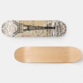 Paris Shabby Chic Eiffel Tower Persoonlijk Skateboard (Horizontaal)