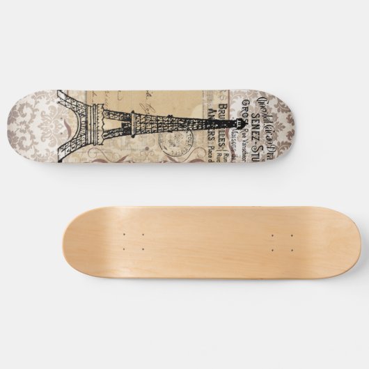Paris Shabby Chic Eiffel Tower Persoonlijk Skateboard (Horizontaal)