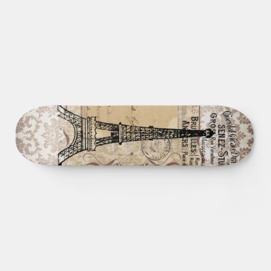 Paris  Shabby Chic Eiffel Tower Persoonlijk Skateboard (Horizontaal)