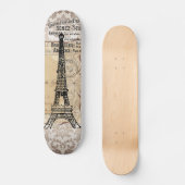 Paris Shabby Chic Eiffel Tower Persoonlijk Skateboard (Voorkant)