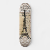 Paris  Shabby Chic Eiffel Tower Persoonlijk Skateboard (Voorkant)