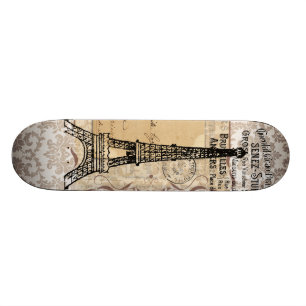 Paris Shabby Chic Eiffel Tower Persoonlijk Skateboard