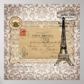 Paris  Shabby Chic Eiffel Tower Poster (Voorkant)