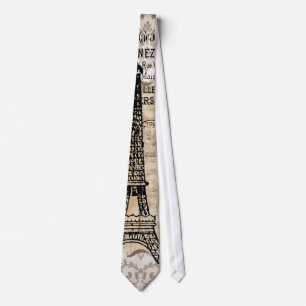 Paris  Shabby Chic Eiffel Tower Stropdas