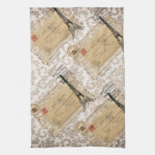 Paris  Shabby Chic Eiffel Tower Theedoek (Verticaal)