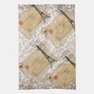 Paris  Shabby Chic Eiffel Tower Theedoek