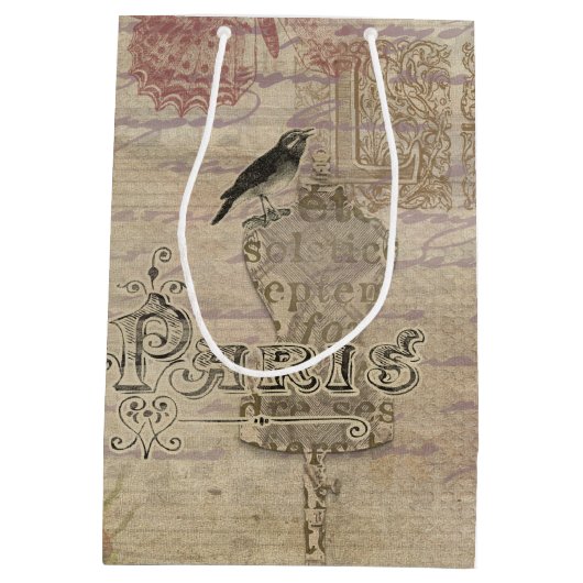  Paris Shabby Chic Trouwcadeau Bag Medium Cadeauzakje (Achterkant)