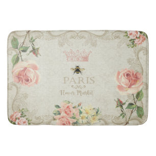 Paris Shabby Peach roze Roses Badmat