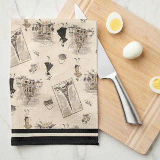 Paris Sights 1 Theedoek (Quarter Fold)