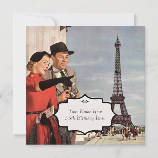 Paris Sights Vintage Kaart (Voorkant)