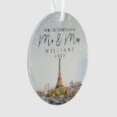 Paris Silhouette Eerste Kerstmis Als Meneer & Mevr Ornament (voorkant)
