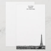 Paris Silhouette Gegraveerd 01 Briefpapier (Voorkant / Achterkant)