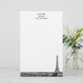 Paris Silhouette Gegraveerd 01 Briefpapier (Staand voorkant)