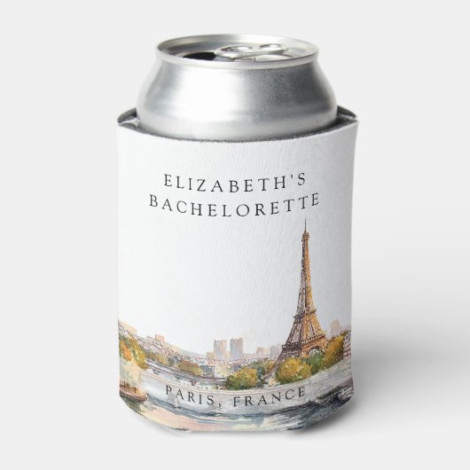 Paris Silhouette Waterverf Afscheid Als Bruid Week Blikjeskoeler (Blikje Voorkant)