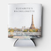 Paris Silhouette Waterverf Afscheid Als Bruid Week Blikjeskoeler (Voorkant)