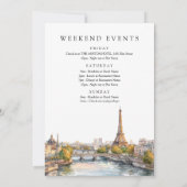 Paris Silhouette Waterverf Afscheid Als Bruid Week Kaart (Achterkant)