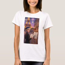 Paris Sketchbook Vuurwerk Nacht T-Shirt